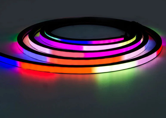 12V 24V 柔軟な RGB LED ネオンライト 16x16mm 20x20mm 黒色 アドレス可能