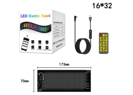 柔軟なLEDサインボード 16*32 アプリ制御 プログラム可能なメッセージスクロールディスプレイ 柔軟な車用LEDパネル