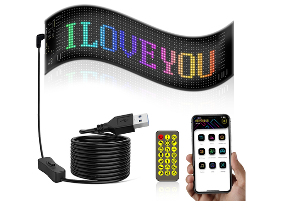 アップコントロール LEDサインボード 20*64 柔軟なUSB プログラム可能なカスタムスクロールメッセージ 車のサイン デジタルディスプレイ