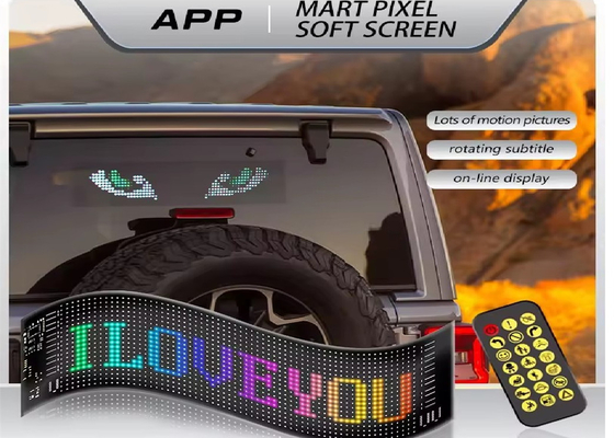 プログラム可能 DIY スクロールテキスト 5V USB 無線制御 RGB 柔軟な LED 車標 広告用
