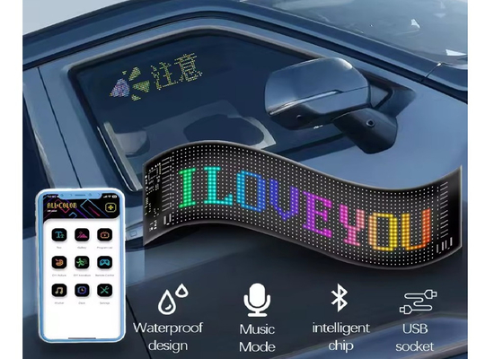 APP コントロール 柔軟なLEDスクリーン スクロール カスタム メッセージ テキスト サインボード LED ディスプレイ デジタル 自動車用