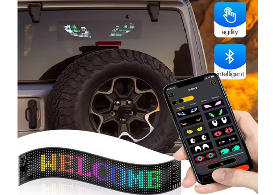 APP コントロール 柔軟なLEDスクリーン スクロール カスタム メッセージ テキスト サインボード LED ディスプレイ デジタル 自動車用