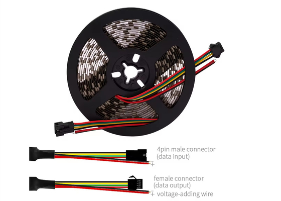 DC12Vデジタルダブル信号ライン LEDストライプ 柔軟テープ WS2815 SMD5050 IP20 60led 60Pixel RGB WS2815b IC