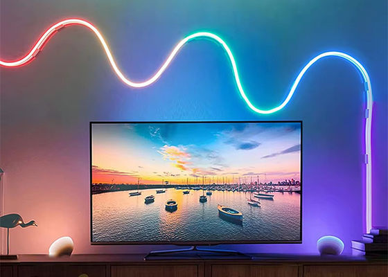 5M フルカラー RGB LED ネオン 柔軟性 シリコン アンビエントライト ストライプ スマート DIY デジタル ランニング ストライプ ライト セット TUYA APP