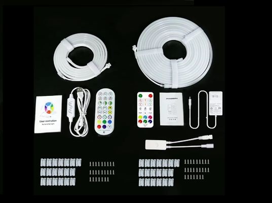 5M フルカラー RGB LED ネオン 柔軟性 シリコン アンビエントライト ストライプ スマート DIY デジタル ランニング ストライプ ライト セット TUYA APP