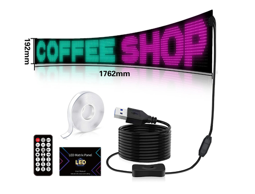 16*192 LED スマートソフトスクリーン アプリ コントロール 店舗広告看板用 自動車ピクセルディスプレイ