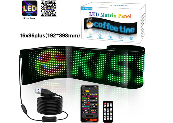 DIY LEDサイン マトリックス パネル スクリーン APP コントロール ショップ用 掲示板 バー 車 NEW サイズ 1696 プラス