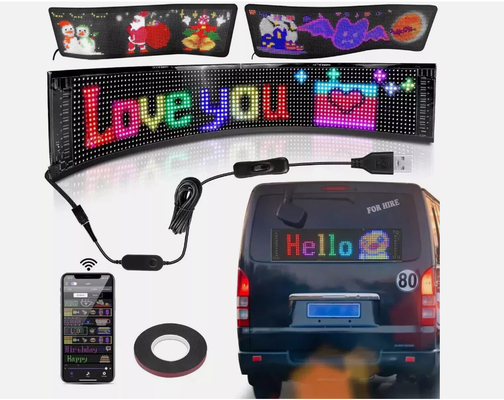 5VDC USB / 2A スーパートラック デモンアイ LEDソフトスクリーン APP ブルートゥース プログラミング 自動車広告スクリーン 悪眼