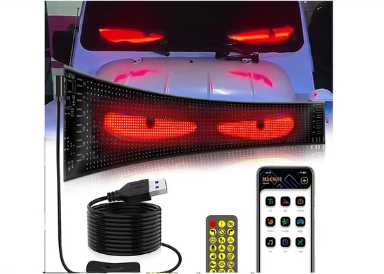 5VDC USB/2A ヘッドライト 赤悪魔の目 トラック フロントガラス LEDサイン 悪魔の目 バイク用ヘッドライト