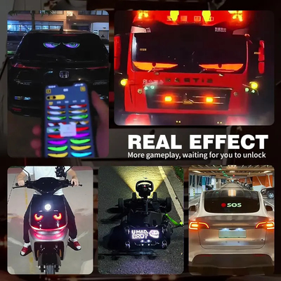 5VDC USB/2A ヘッドライト 赤悪魔の目 トラック フロントガラス LEDサイン 悪魔の目 バイク用ヘッドライト
