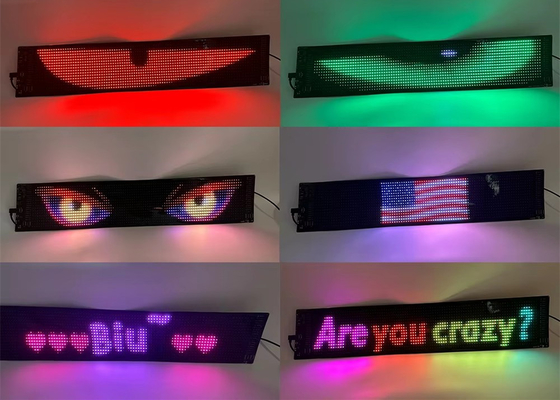 カスタムモード LED アニメーションサイン カー トラック 5VDC USB/2A スクロールテキスト 120x595mm ディスプレイ画面