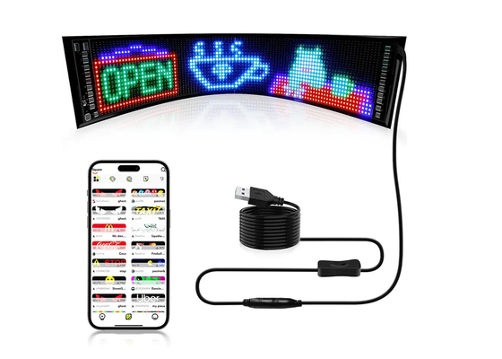 トラック デビルアイ LEDスクリーン カーライト トラック ダイナミック LEDライト スマートカーステッカー プログラム可能なLEDパネル トラックフロントガラス