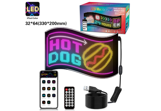 32*64 カートラック LED マトリックス ピクセルパネル ダイ RGB アプリ+リモコン プログラム可能な悪魔の目指示灯