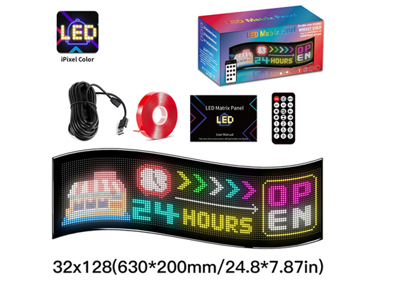 32*128 LED広告掲示板 アニメーション LED パネル アプリ リモコン付き