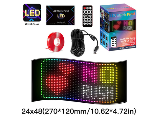24*48 LED 柔軟ライトディスプレイ APP コントロール 自動車広告画面 Ip65 フルカラー 高画質の車ディスプレイ