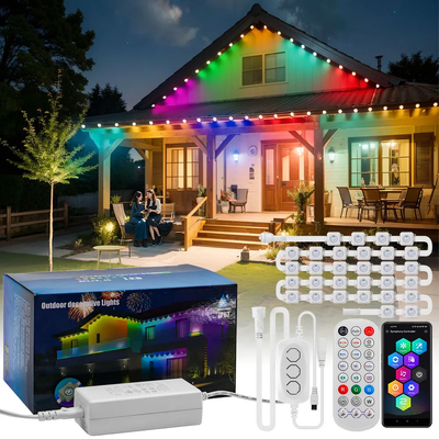 ピクセルライト クリスマス カラフル ハウスデコレーション 2024 RGB プログラマブル LED シェイプ IP65 防水 ホリデーライティング