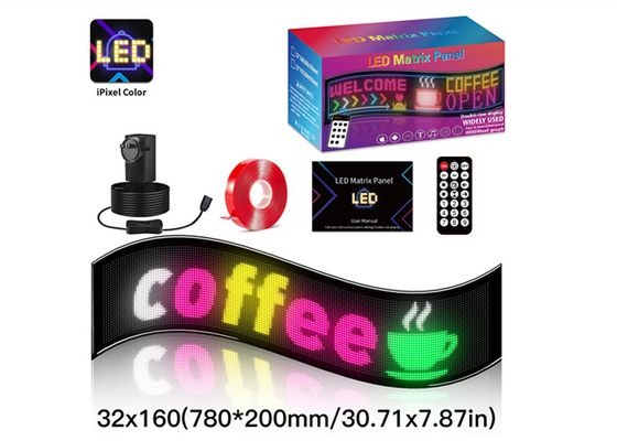 32*160 フルカラー ダブル ライン スクロール LED ライト シグナル 車用 LED 広告 シグナル ウィンドウ ディスプレイ
