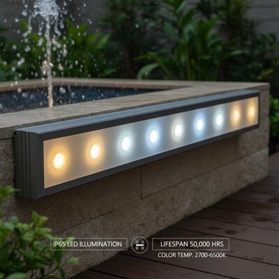 IP65 LED照明ライト、5万時間の寿命と2700～6500Kの広い色温度範囲で屋外に適しています